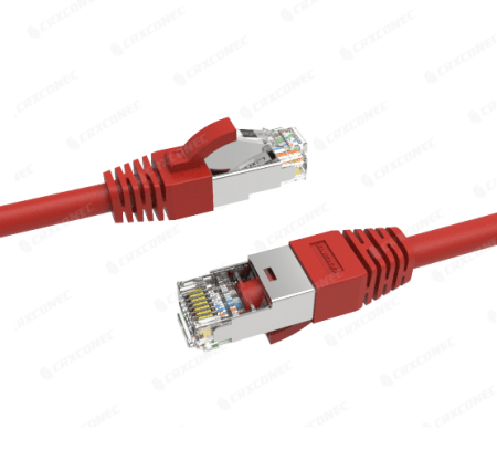 کابل پچ Cat.6A STP 26AWG با روکش PVC رنگ قرمز 0.5 متر - کابل پچ کورد Cat.6A 26AWG رنگ قرمز، دارای لیست UL
